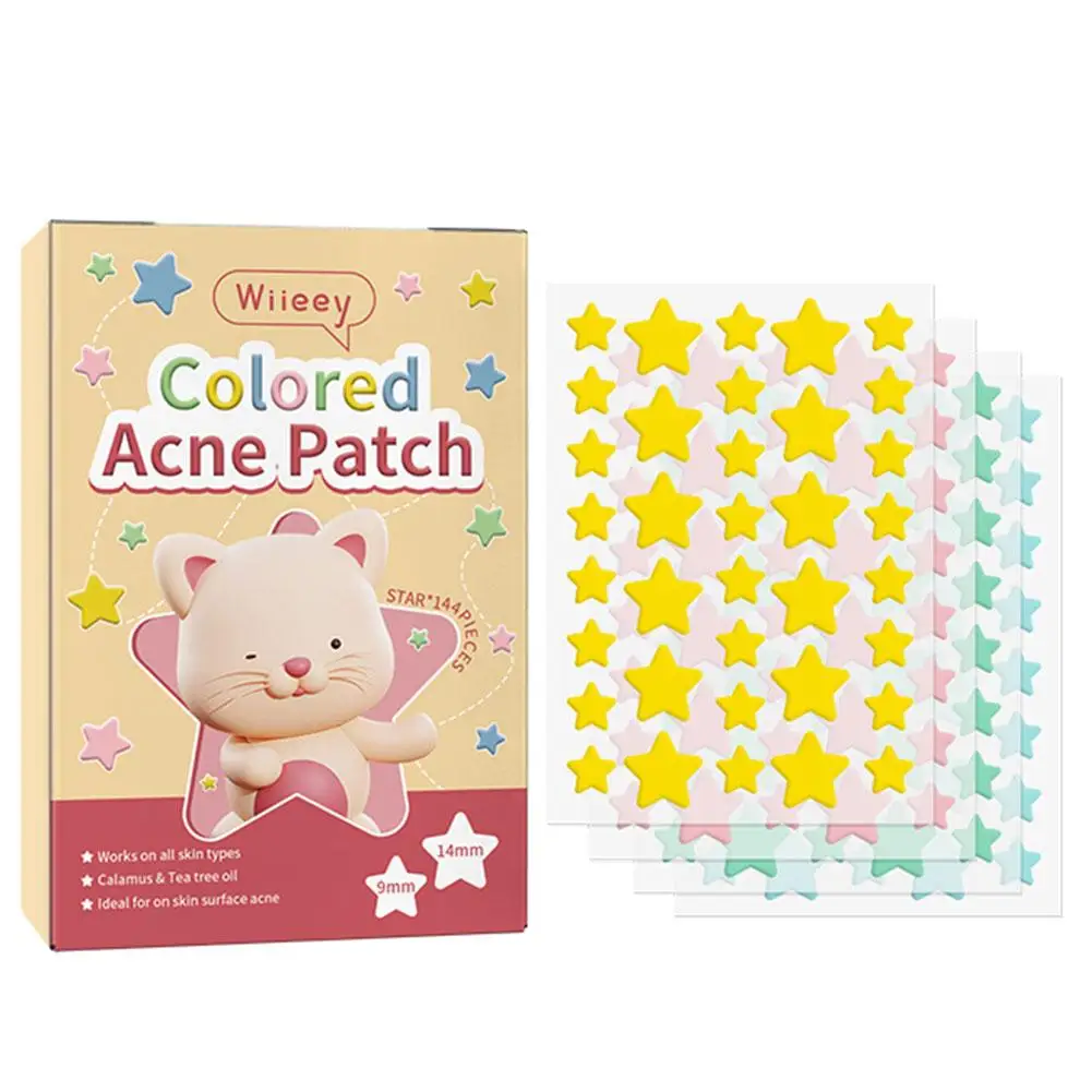 144pcs Colorful Cute Stars Clouds Heart Moon Pimple Acne Blemish Spot Treatment Tool Facial Skin Care Stickers