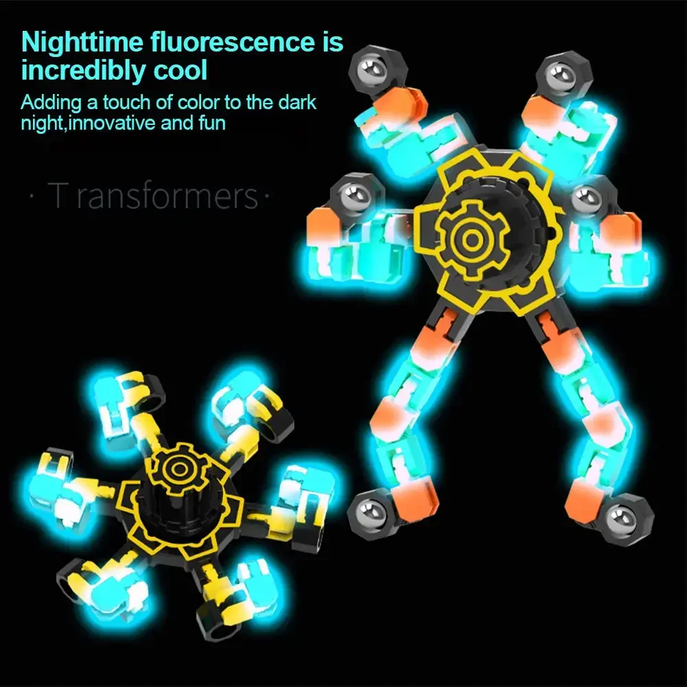 Jouets sensoriels amusants, chaîne Transformable, Robot, jouet de doigt, bricolage, Robot de déformation, Spinners mécaniques