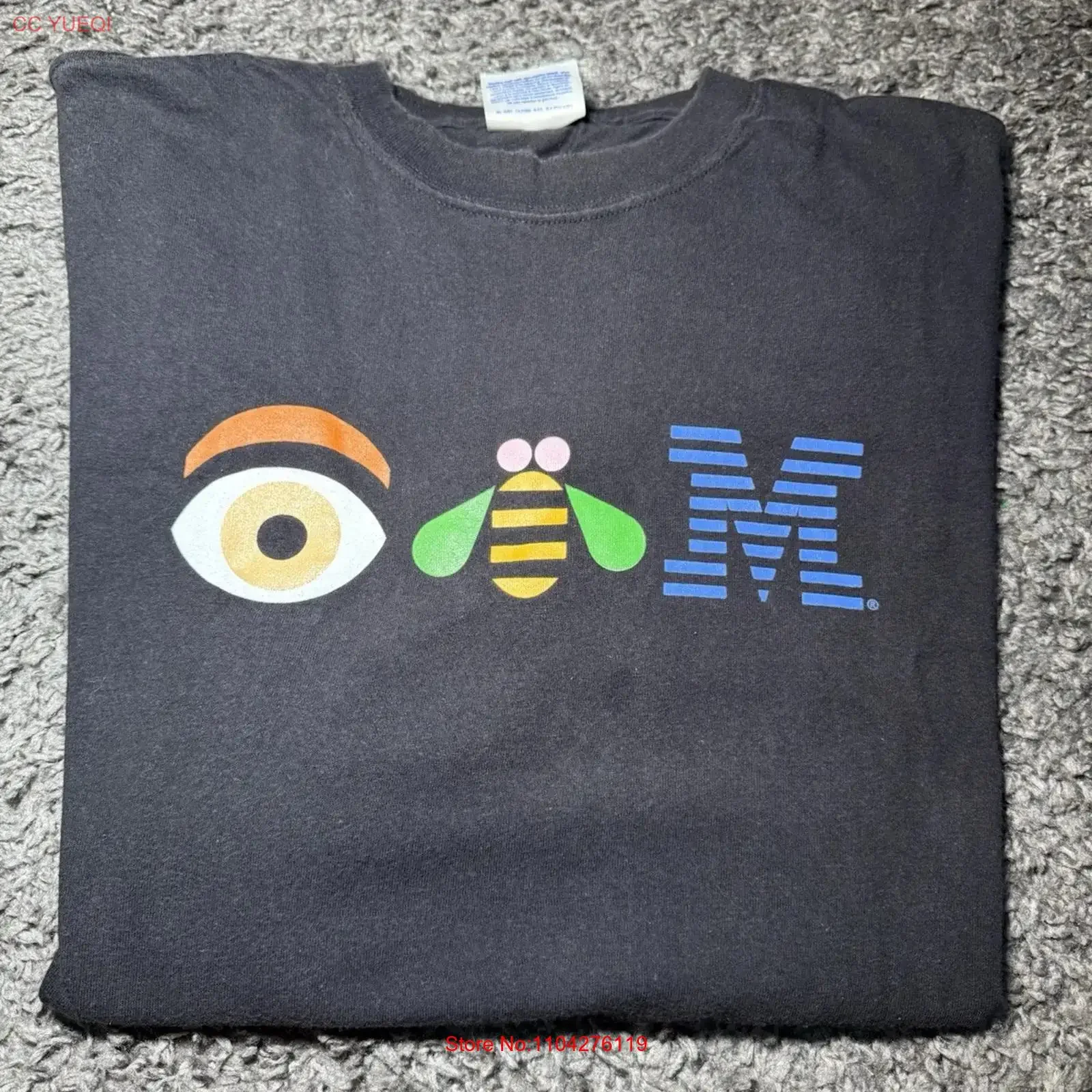 Vintage 90s IBM T Shirt XL Adult Print Eye Bee M Symbol Promo Computers vintage Washed fashion designer clothes Slightly