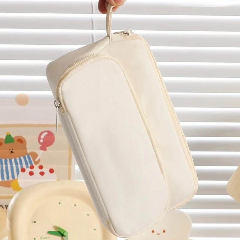 Handheld Minimalist Triangular Staircase Pencil Case with Multiple Layers for Storing Pencils Student High-value Stationery Bag