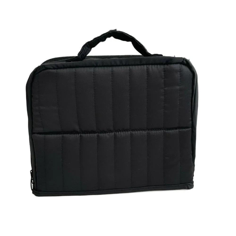 

Standable Women Makeup Bag Vertical Style Multifunctional Cosmetic Organizer Multi-Compartment Solid Color Skincare Storage Bag