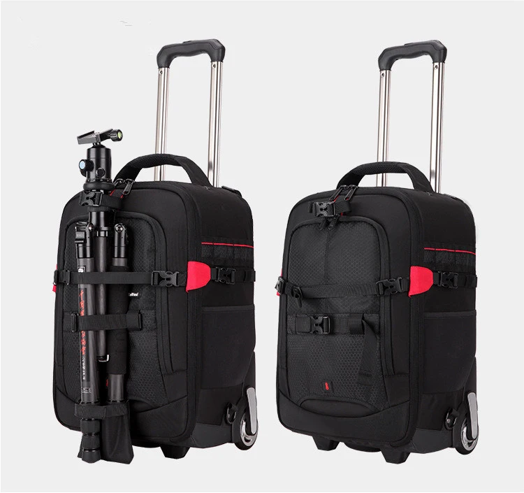 Trolley camera bag Waterproof Professional DSLR Camera Suitcase Bag Video Photo Digital Camera Trolley Backpack On Wheels