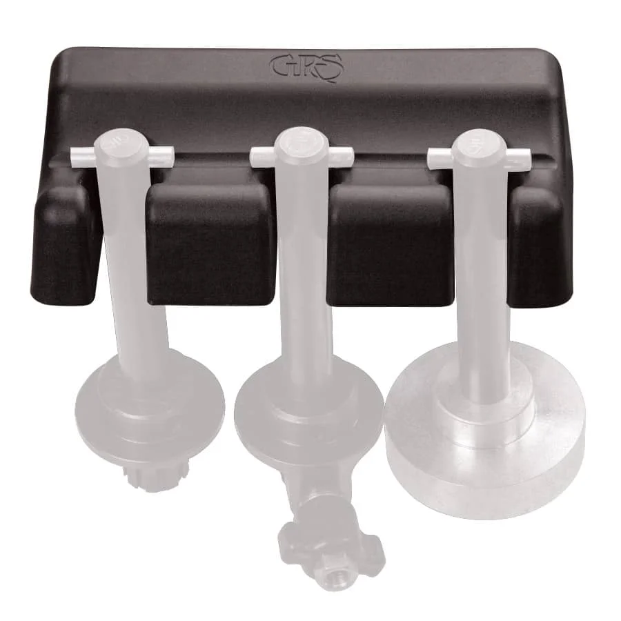 GRS BenchMate QC Storage Strip - Organizer for 3 Quick Change Fixtures, Workbench & Tool Cart Accessory for Jewelry Engraving