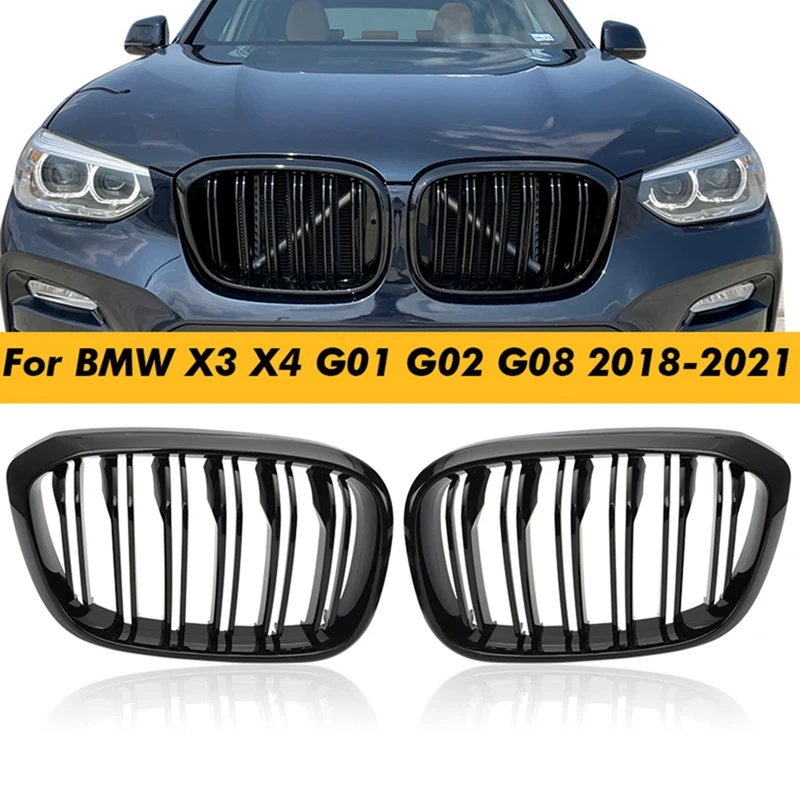 

Double Slat Grille Kidney Grill Grille Center Grille Intake Grille Car For BMW 3 4 X3 G01 G08 X4 G02 2018-2021