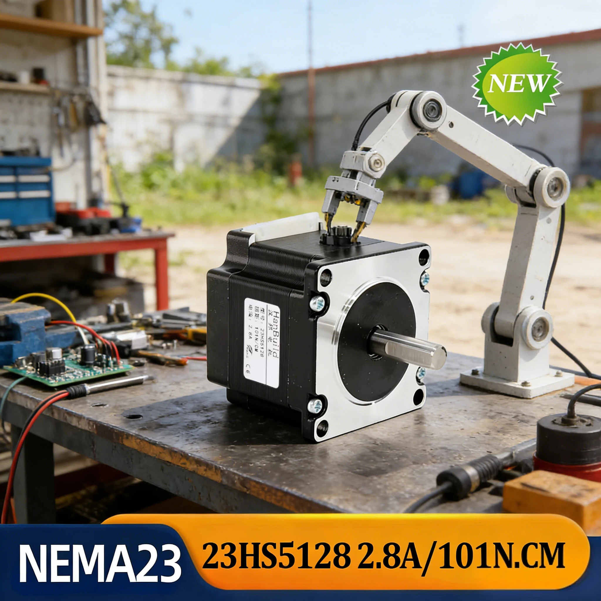 hanbuild 57 stepper motor 23HS5128  57x51mm 2.8A 101N.m D = 8mm 6.35mm For cnc 3D Printer Monitor Equipment nema23 Stepper Motor