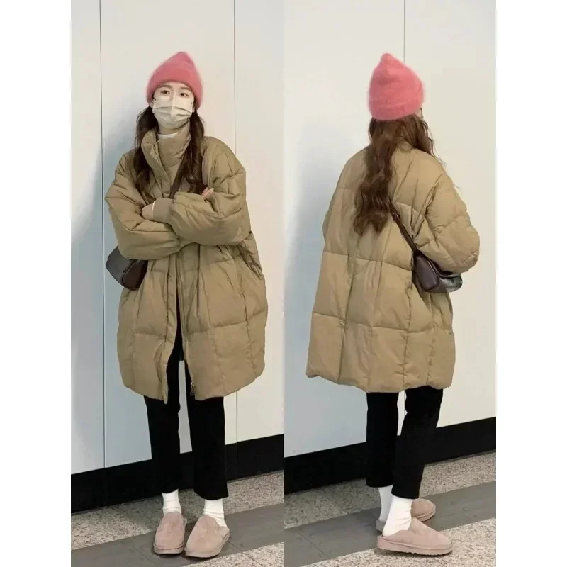 Down cotton-padded cotton-padded jacket women's winter coat 2024 New thick Korean simple warm  long coat