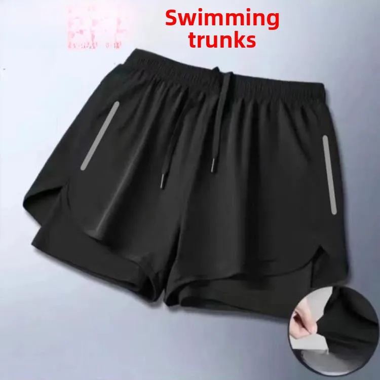 

Swim Shorts Women's Anti-Embarrassment Five-Quarter Flat-Bottomed Briefs Large Size Men's New Single Piece Anti-Light