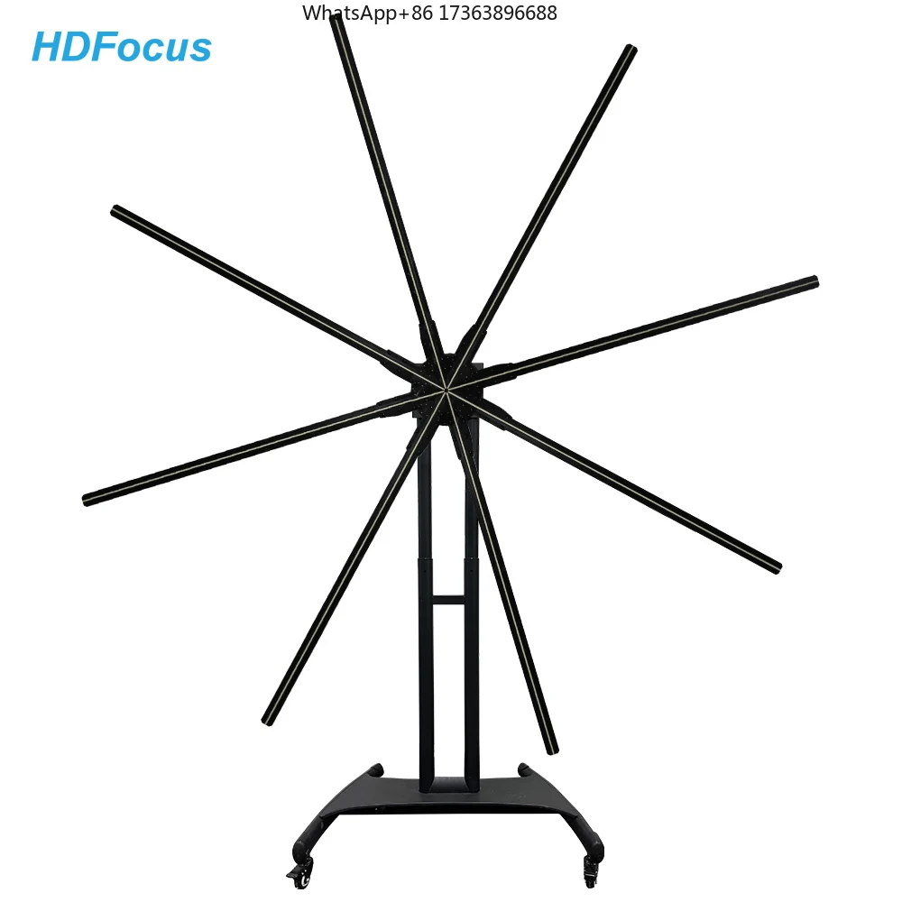 

180cm Big Size WIfi APP Control Splice Holograma Wall 4K Christmas 3D Hologram Display Projector Fan