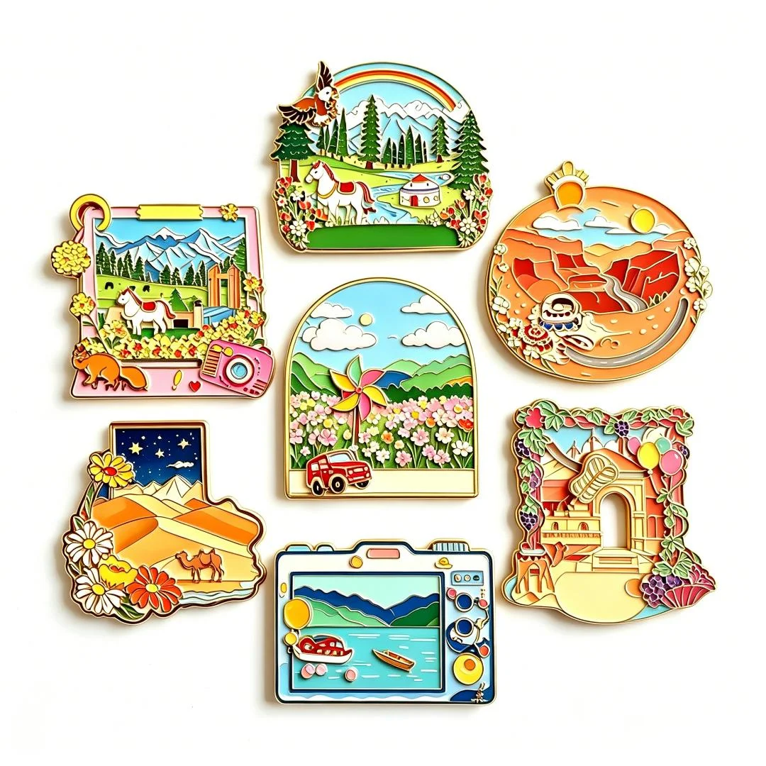 Resin Magnet on Fridge Humorous Fridge Magnets Cute Hot Air balloon Scenery Custom Travel Decorative Fridge Souvenir