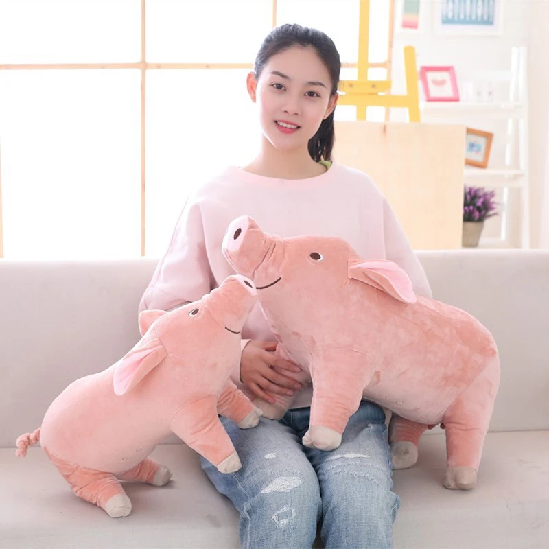 25/40/50/60cm Plush Toys Cartoon Realistic Pig Shaped Doll Throw Pillow Stuffed Toys Lovely Nice Gift For Kids Adults