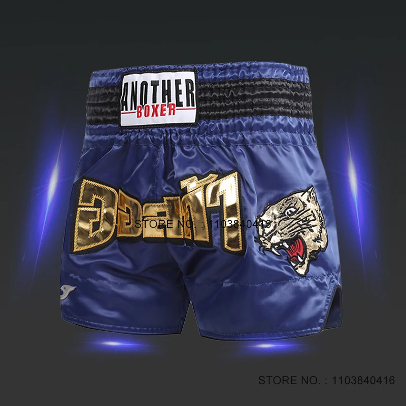 

Muay Thai Shorts Satin Boxing Training Shorts Kids Adult Tiger MMA Martial Arts Athletic Clothes Fighter Fight Kickboxing Shorts