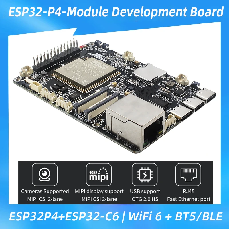 

Guition ESP32-P4 Development Board Base On ESP32-P4 & ESP32-C6 WiFi 6 + BT5 BLE RJ45 Ethernet Port Type-C