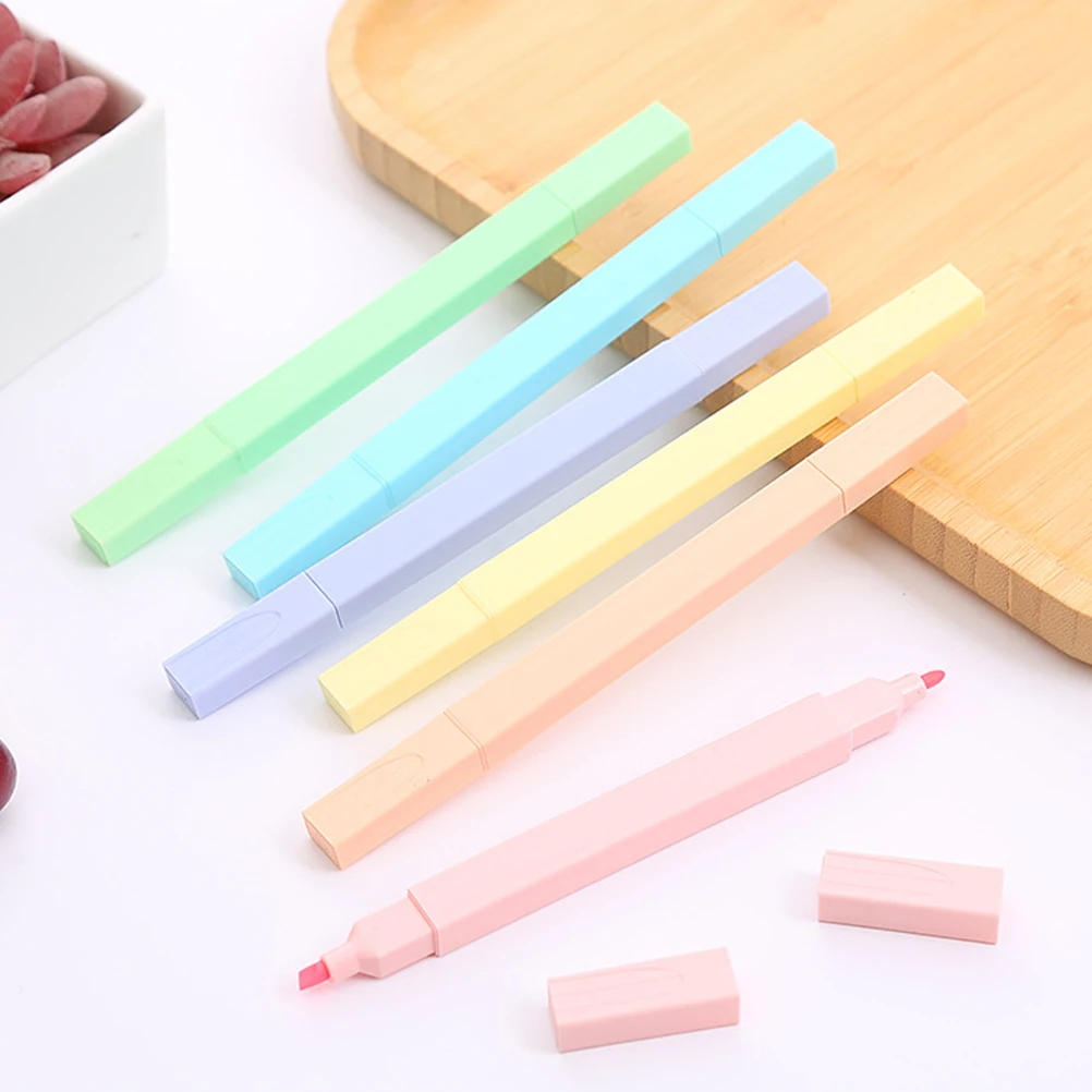 

12 Pcs Highlighter Fluorescent Highlighters Marker Pens Double Sided Double-ended Markers