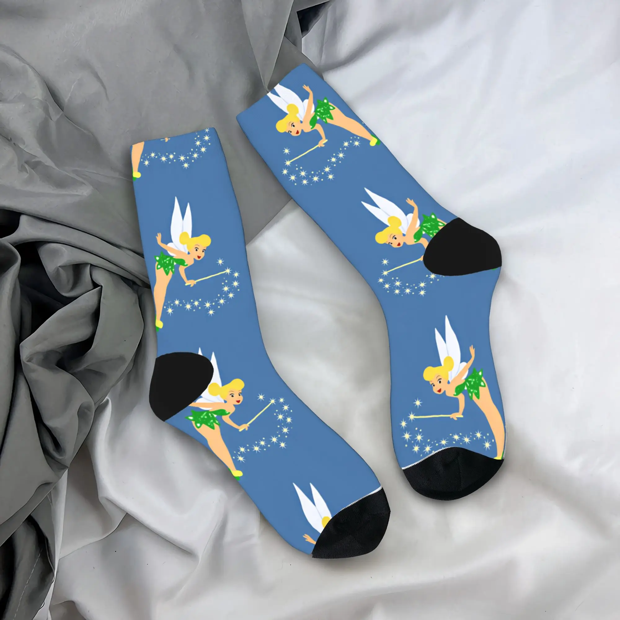 Tinker Anime Bells Socks  Graphic Stockings Anti Slip Men's Socks Quality Winter Korean Outdoor Sports Socks