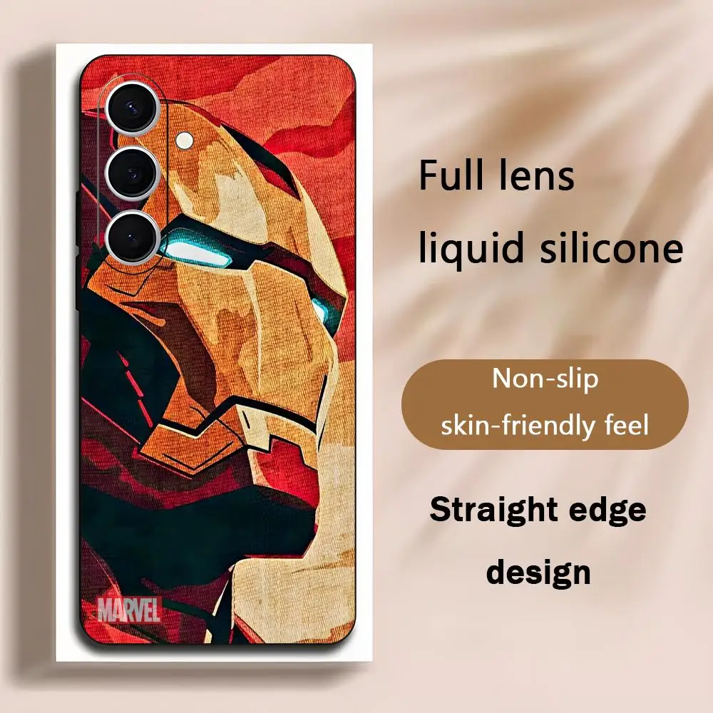 Super hero Iron Man Cool MARVEL Phone Case For Samsung Galaxy S26 S25 S24 S23 S22 S21 Plus Ultra Note20 Soft Black