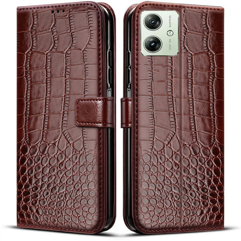 For Motorola Moto G34 Case Pu Leather Flip Phone Case on For Moto G34 Cover MOTOG34 G 34 G84 G54 5G Coque Funda