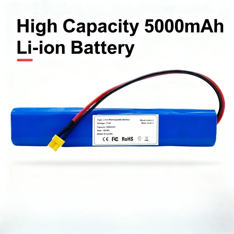 Large Capacity 6S1P 21.6V 5000mAh Rechargeable Lithium Battery Pack Long Run Time for High Power Devices with BMS Protection