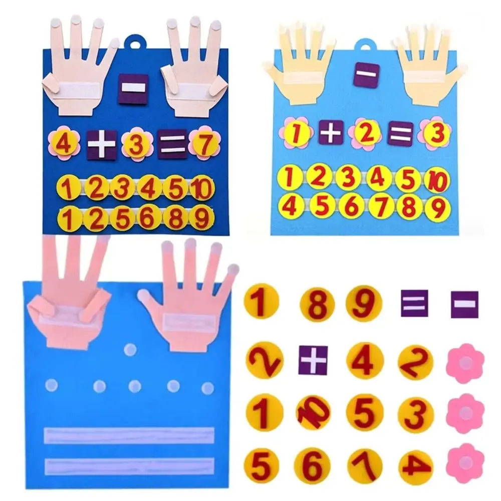 펠트 손가락 숫자 수학 장난감 몬테소리 간단한 수학 어린이 계산 학습 장난감 DIY 교육용 장난감 어린이 지능 개발