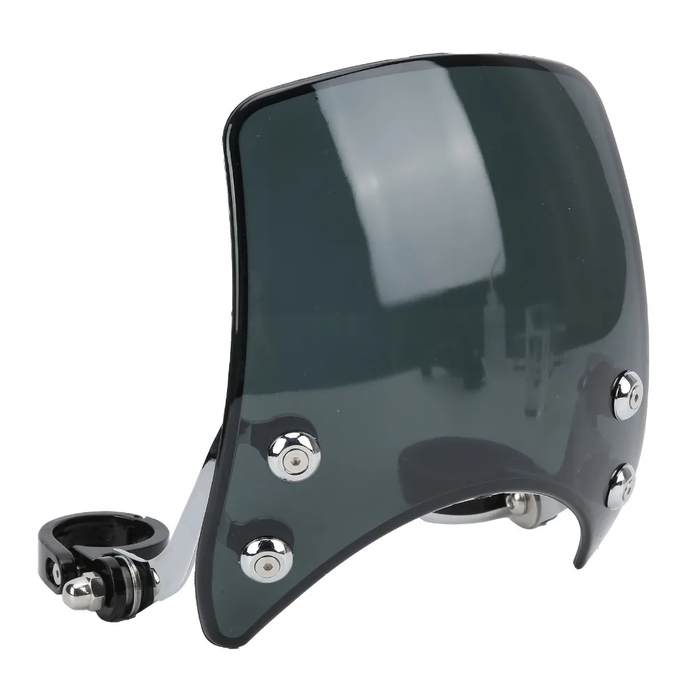 Adjustable 180° Adjustable Motorcycle Windshield 39-41mm(1.53-1.63in) Black Headlight Fairing Wind Deflector For Motorcycle