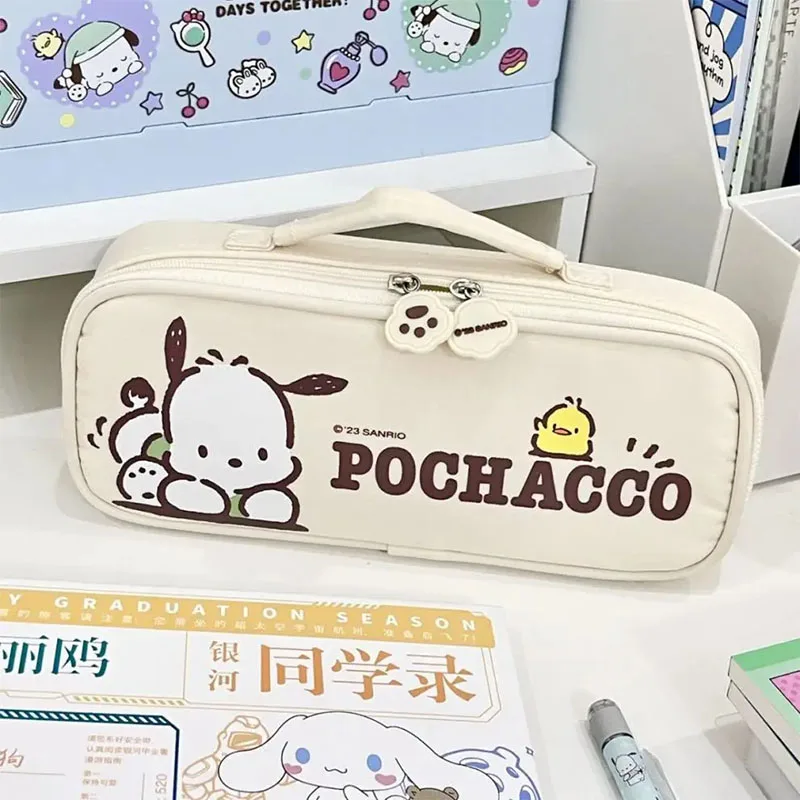 Pochacco Sanrio Anime Pencil Case Kawaii Cute Pen Bag borsa per cancelleria per studenti scatola per matite portatile ad alta capacità regalo per