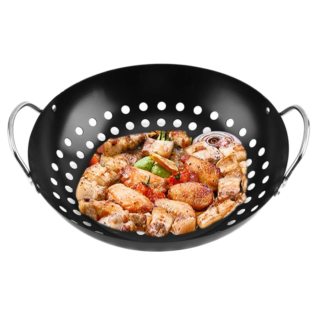 

Grill Pan BBQ Drain Basket Professional Tray for Picnic Household Reusable Multi Function Grilling Tool Vegetables