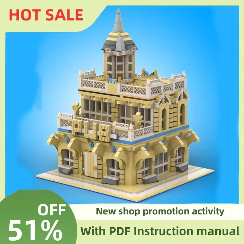 

New City Hot Selling Street View Modular Corner Alternative Build Model Custom Puzzle Diy Creative Ideas Kids Toys Moc-10214