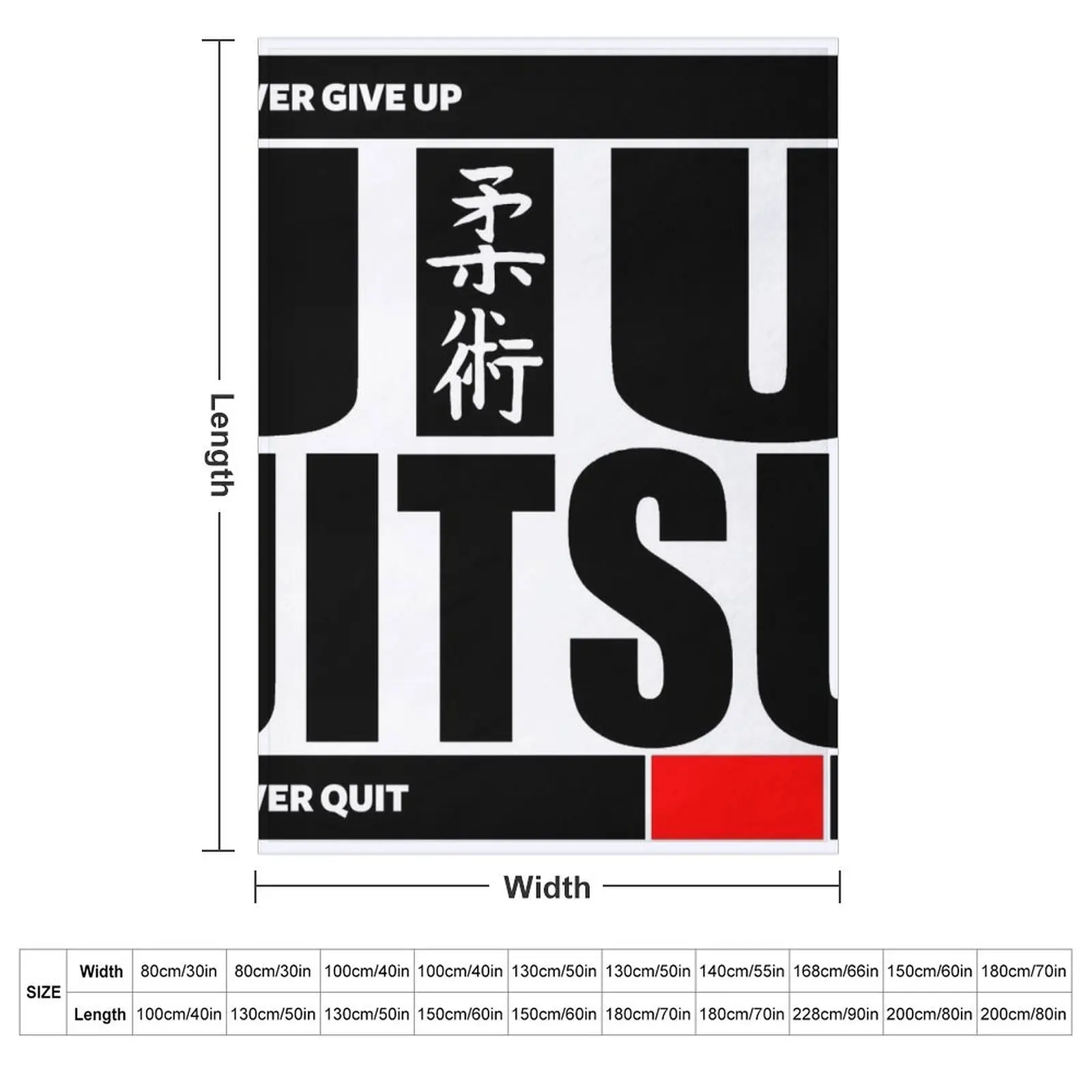 Jiu Jitsu - Never Give Up Never Quit Throw Blanket Thins heavy to sleep Soft Plush Plaid Tourist Blankets