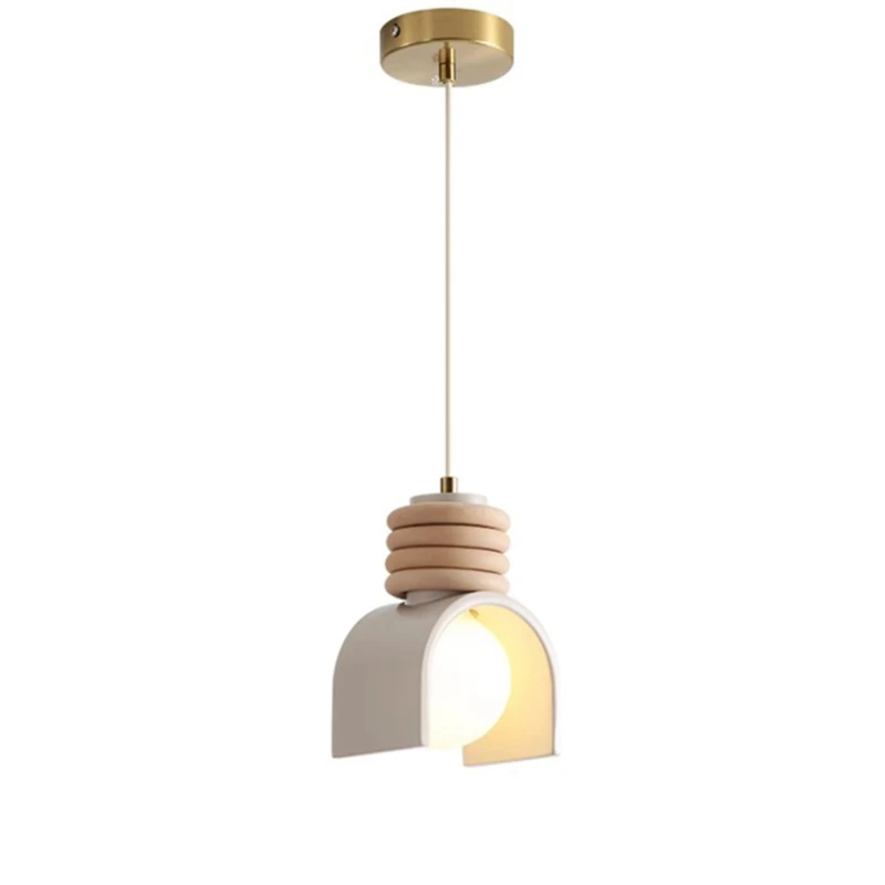 

Modern Macaron Pendant Lamp for Living Dining Room Study Bedroom White Color Resin Chandelier Indoor Home Decor Lighting Fixture