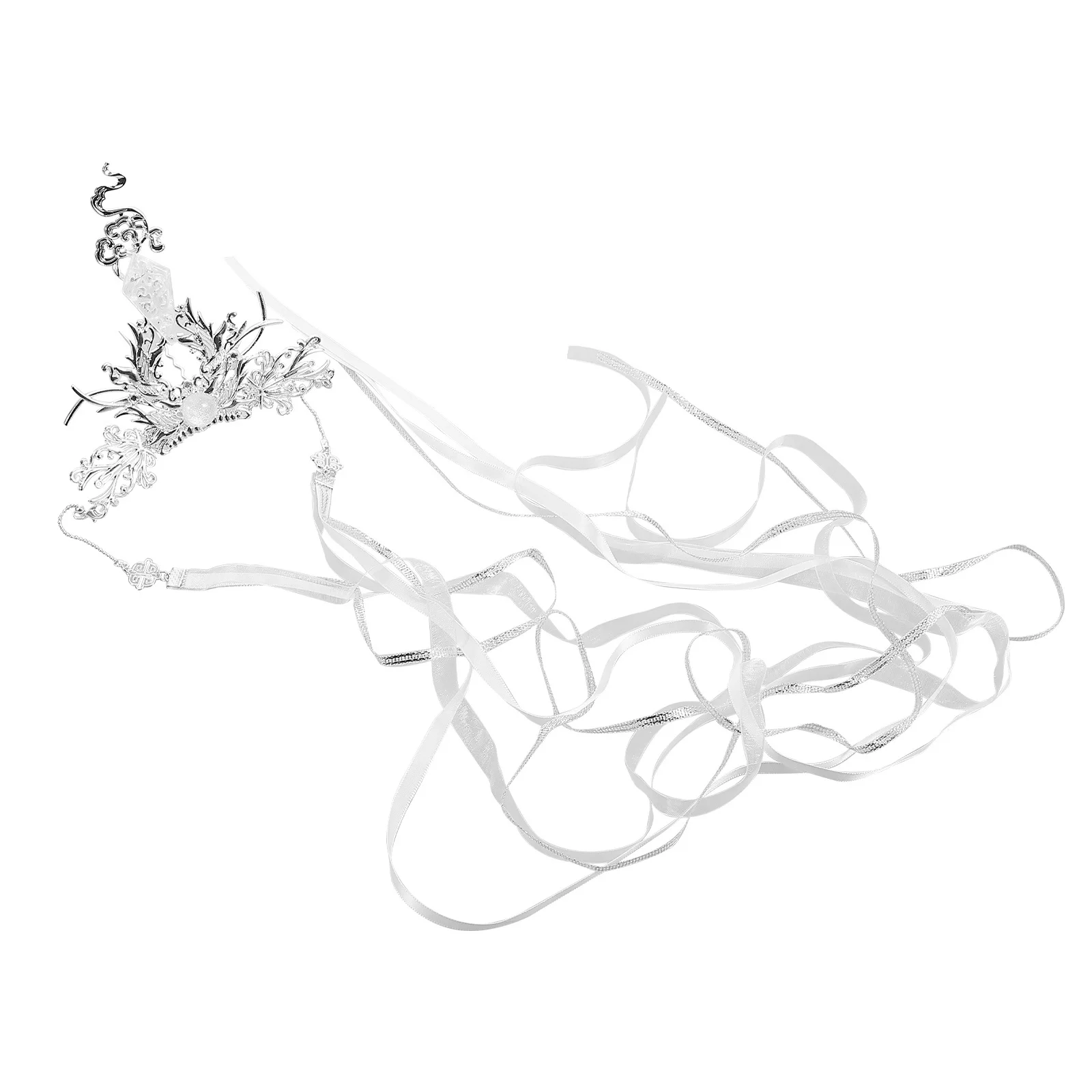 

Ancient Style Long Ribbon Hair Crown For Men Detachable Vintage Hanfu Headdress Chinese Hair Accessory Tassel Headpiece