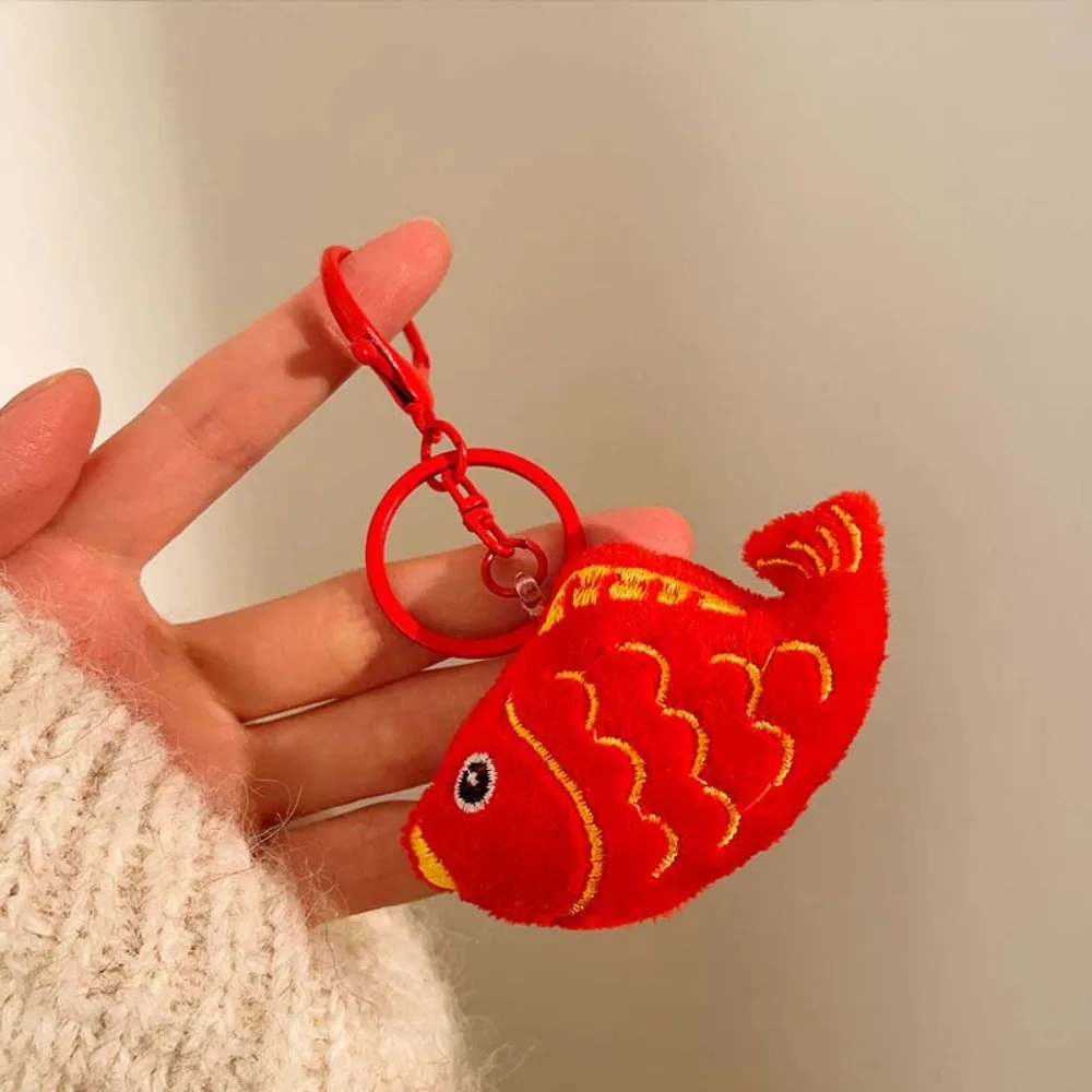 

Cartoon God of Wealth Pendant Cute Lion Dance Plush Doll Keychain Red Hanging Decoration Chinese New Year Keyring