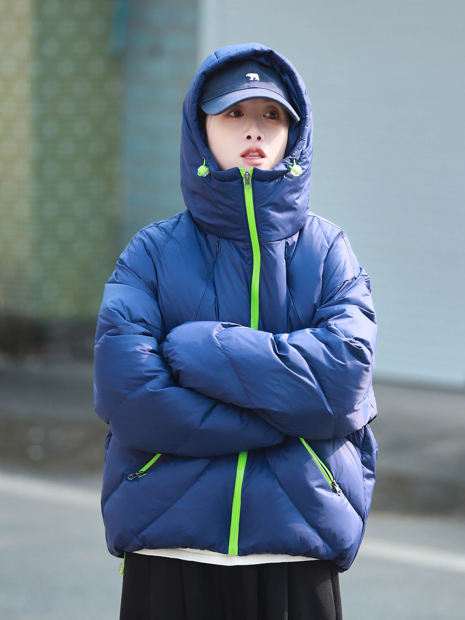 

Зимняя теплая куртка с капюшоном на открытом воздухе 90, белая ду пуховая куртка для мужчин и женщин, модная цветная блузка с хлебом, повседневная свободная посадка