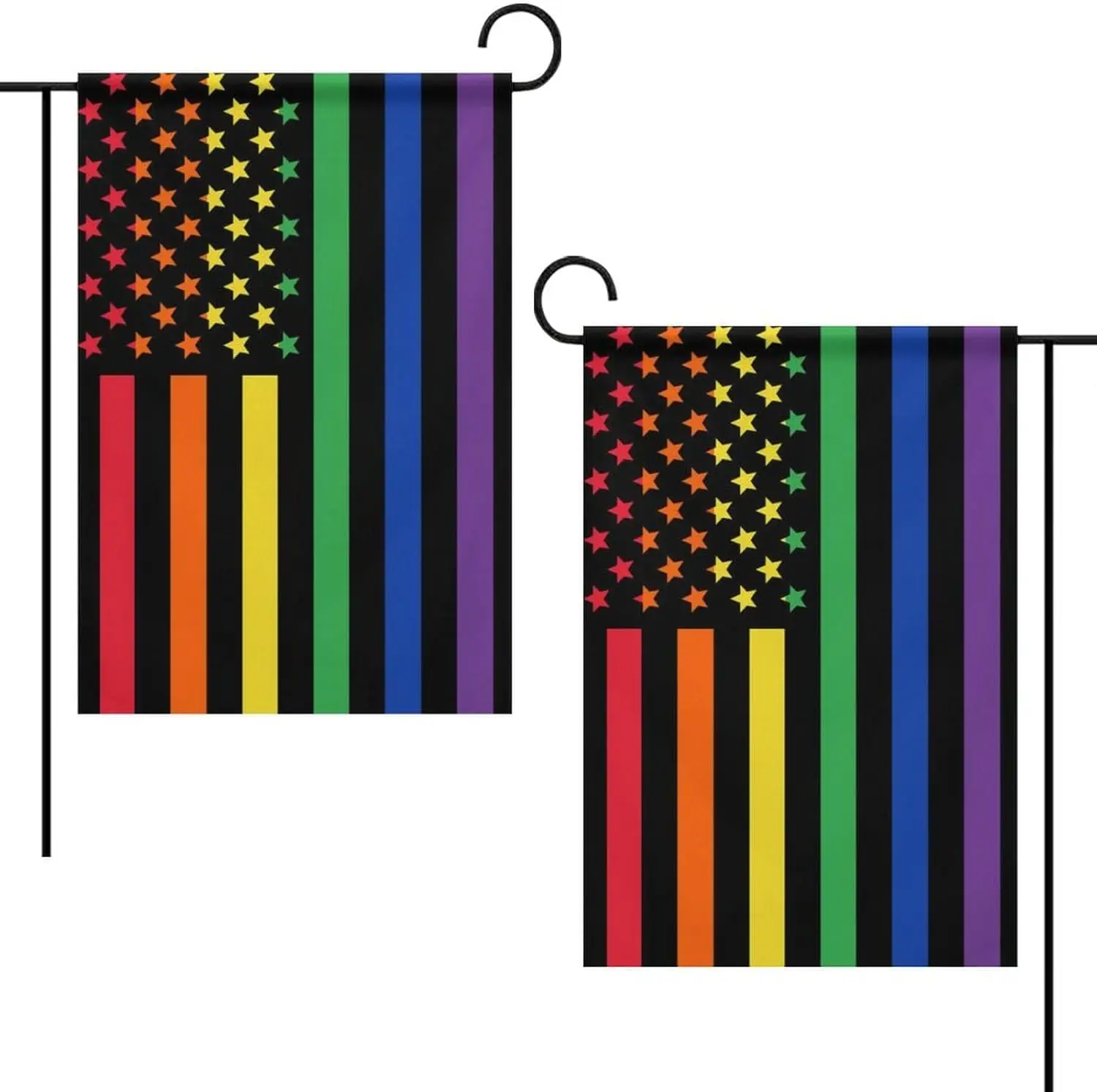 Garden Flag 12 x 18 Inch Double Sided Outside US Rainbow Love LGBT Pride Black American Flag Yard Outdoor Flag CP LLP LLX uui