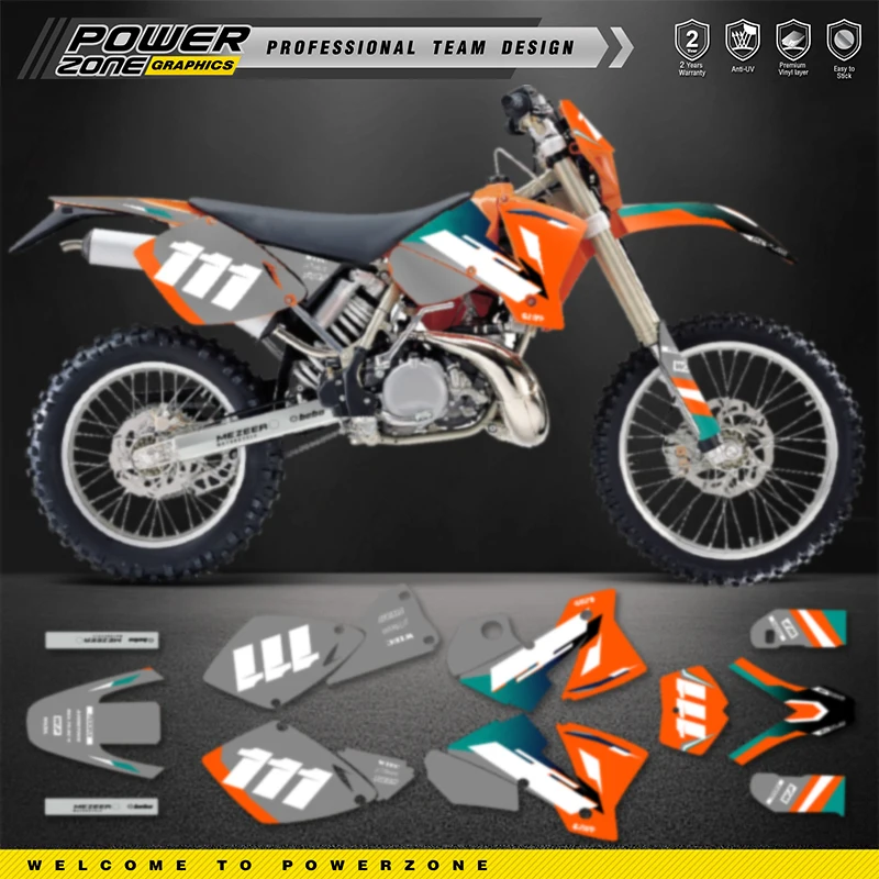 

Комплект наклеек с графикой PowerZone для мотоциклетной команды для KTM SX SXF 2001 2002 EXC XCW Enduro 125 250 200 300 350–500cc 03