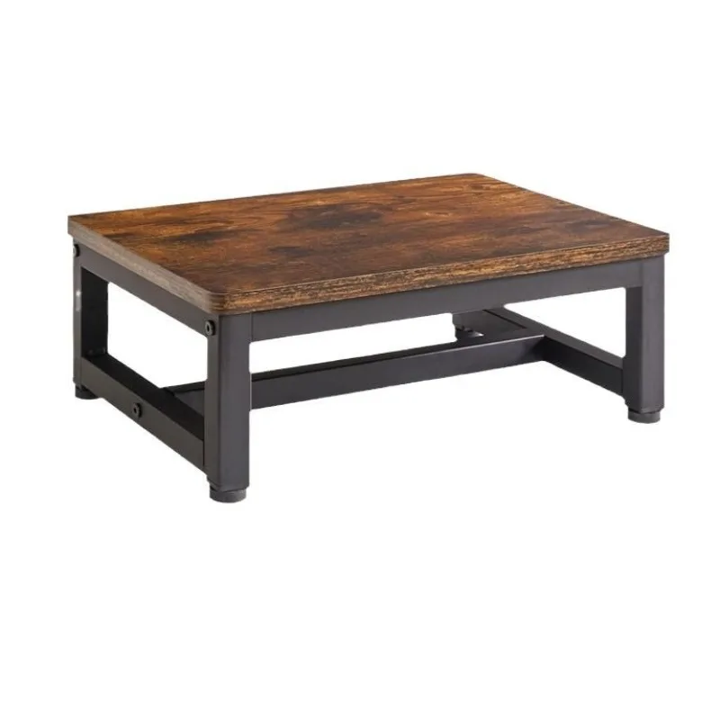 Multi-Use 1-Tier Kids Step Stool, Rustic Wood & Metal Non-Slip Safety Foot Stool for Toddlers