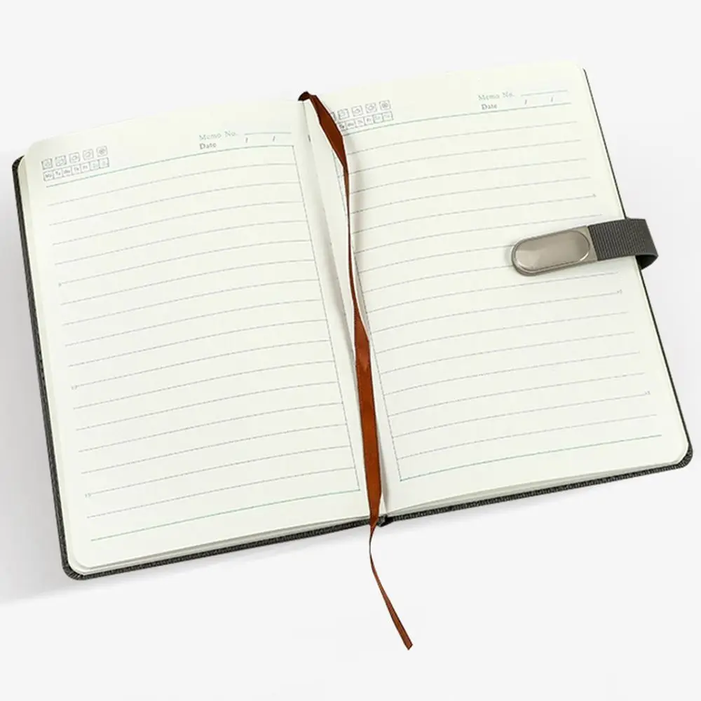 

Yearly Schedule 365 Days Efficiency Notebook A5 Simple Agenda Planning Notepad Texture PU Portable Office Work Planner