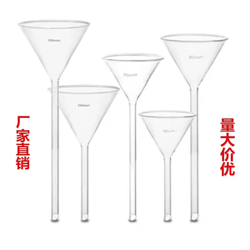 

30mm-120mm Mini Lab Glass Funnel Borosilicate Glassware Triangle Funnel High Quality