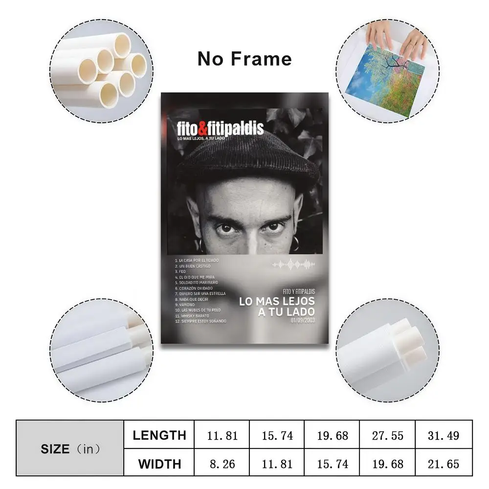 Fito y Fitipaldis Poster Peelable Self-Adhesive Album Cover Stickers, Frameless Wall Art for Singer Band Pop Rap Bedroom