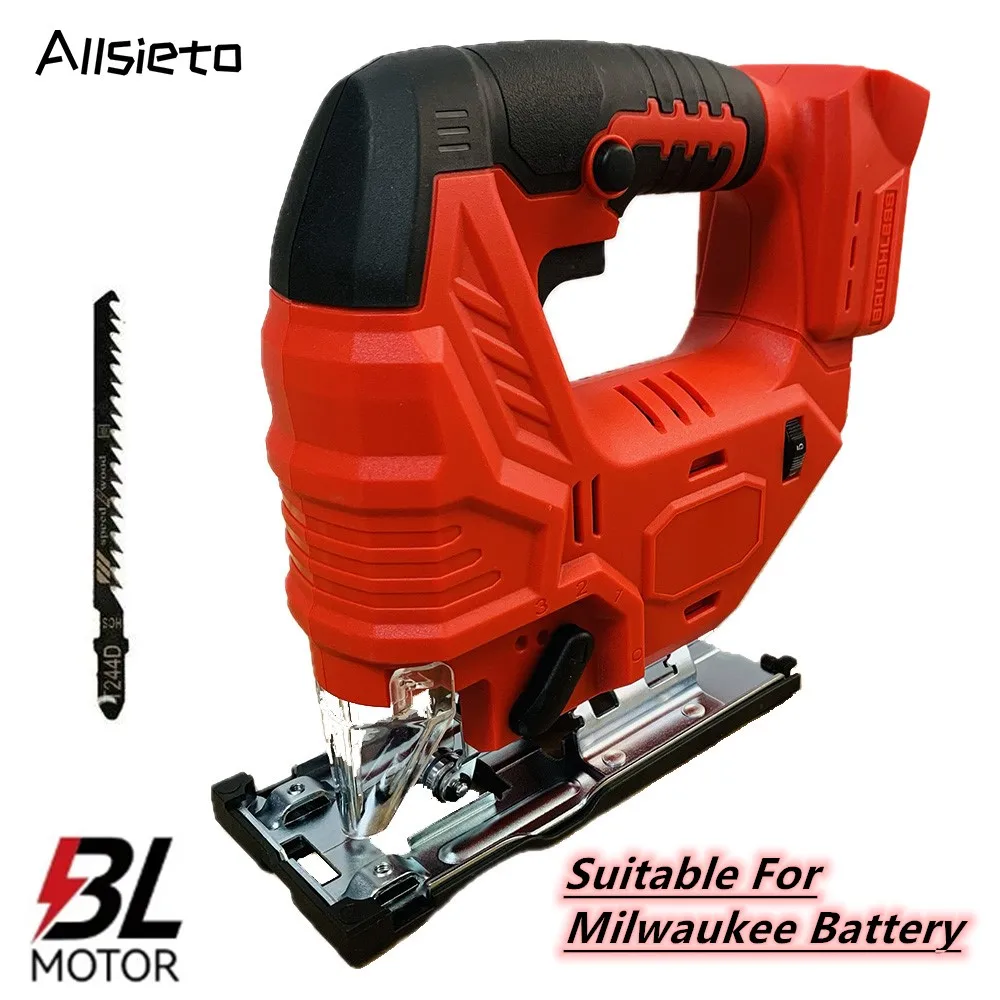 Suitable For Milwaukee 18V Battery Brushless Jig Saw Portable Cordless Electric Curved Saw Multifunction Carpenter Power Tools