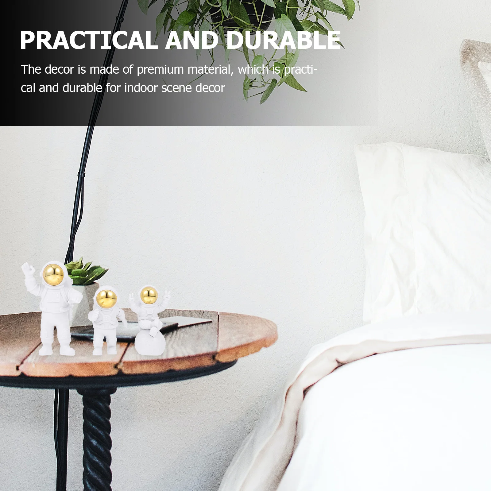 

3Pcs Creative Resin Astronaut Decor Delicate Spaceman Ornaments Indoor Home Desktop Resin Adornment Desktop Astronaut Decor