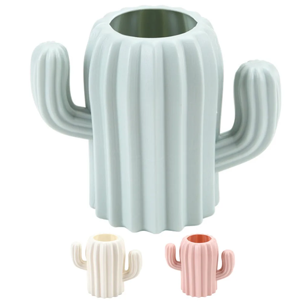 

3Pcs Creative Cactus Vase Decor Pen Holder Lightweight Portable Desktop Flower Vase Organizer