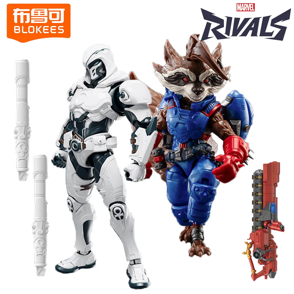 new-blokees-original-marvel-rivals-rocket-raccoon-moon-knight-action-toy-figures-trendy-peripheral-model-kits-desktop-decoration