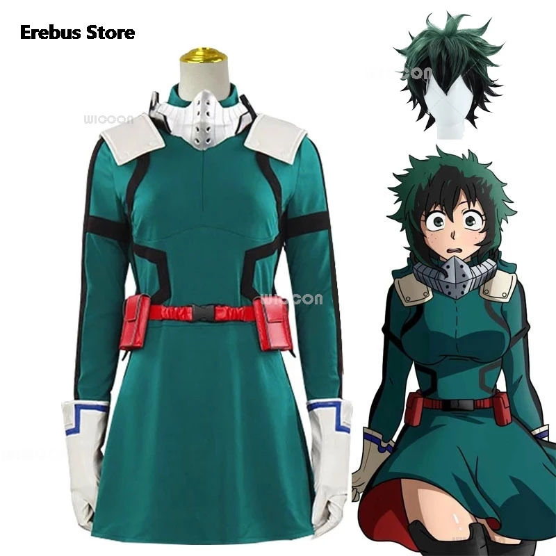 My Hero Genderswap Academia Izuku Midoriya Deku Cosplay Costume Dress Wig Women Men Anime Adult Suits Halloween Party