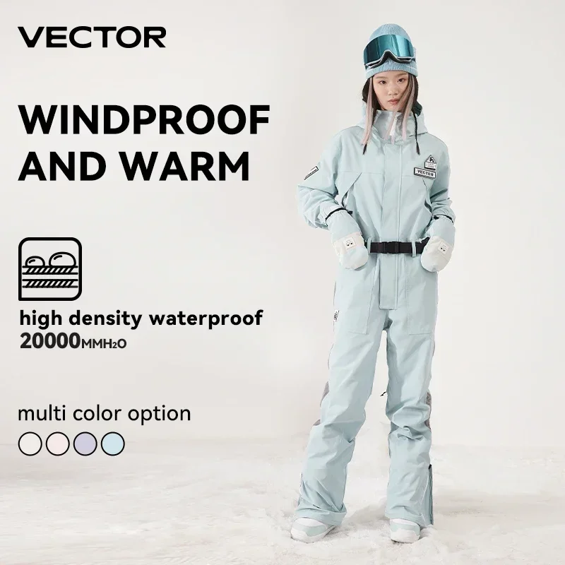 VECTOR-pantalones de esquí Extra gruesos para mujer, monos rectos y completos, cálidos, resistentes al viento, impermeables, para deportes al aire