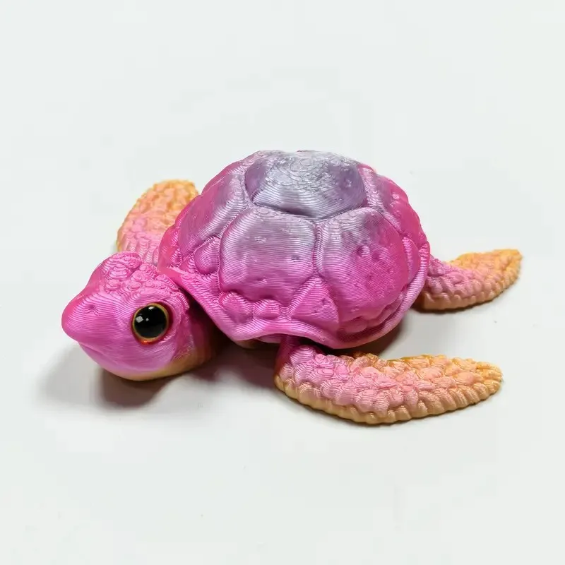 Modèle de tortue imprimé en 3D avec articulations mobiles, Collection créative, décoration de bureau, cadeaux de vacances faits à la main pour modèles d'anime