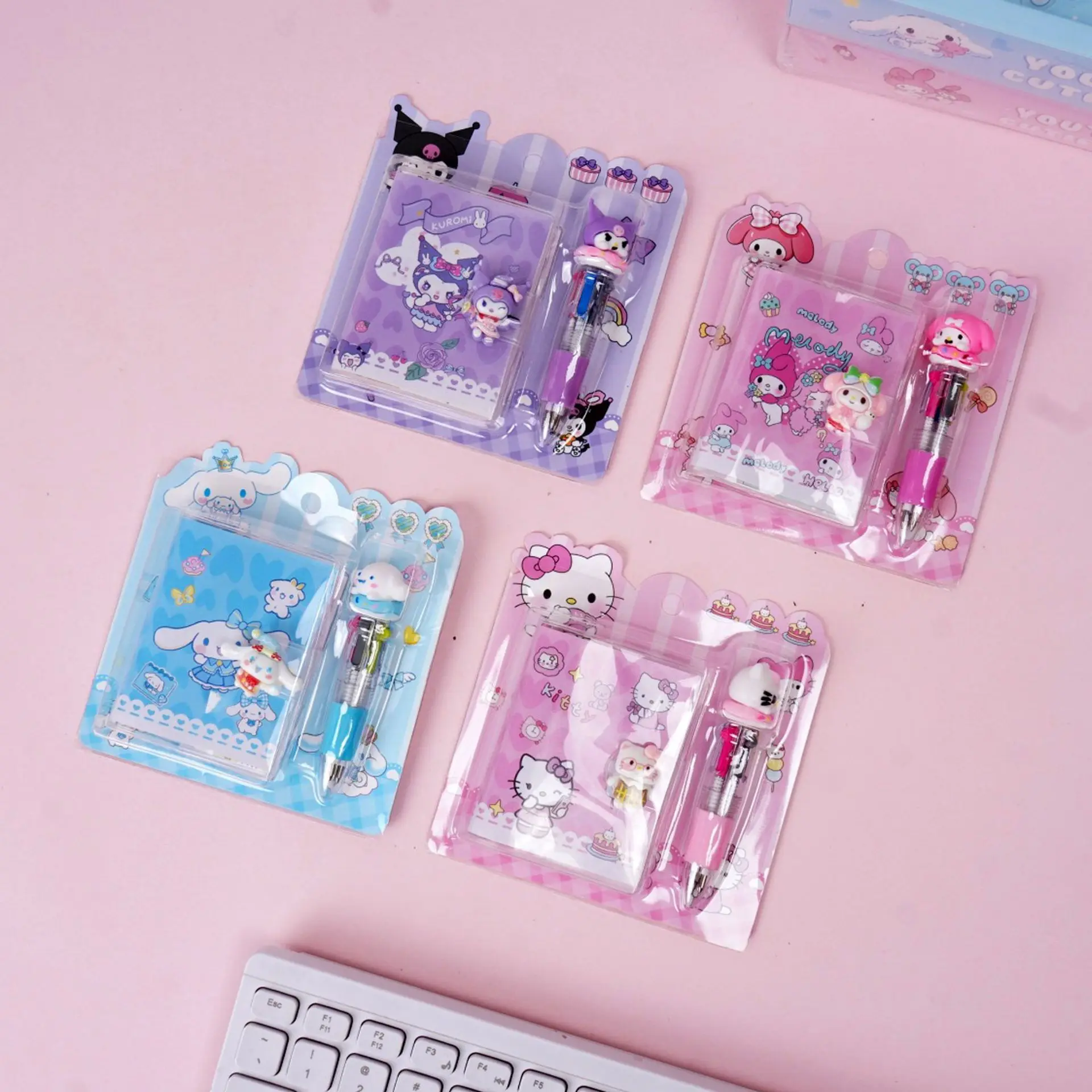 

New Hello Kitty Notebook, Stationery with My Melody & Kuromi Portable Mini Diary Notepad for Student, School Supplies Gift