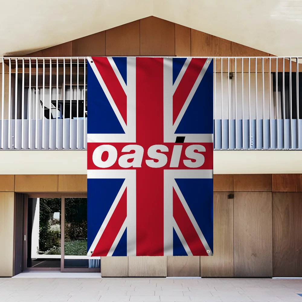 UK Music O-Oasis Band Flag Garden Flags For Party Living Room Home Balcony Wall Decor Banner Bedroom Tapestry Outdoor