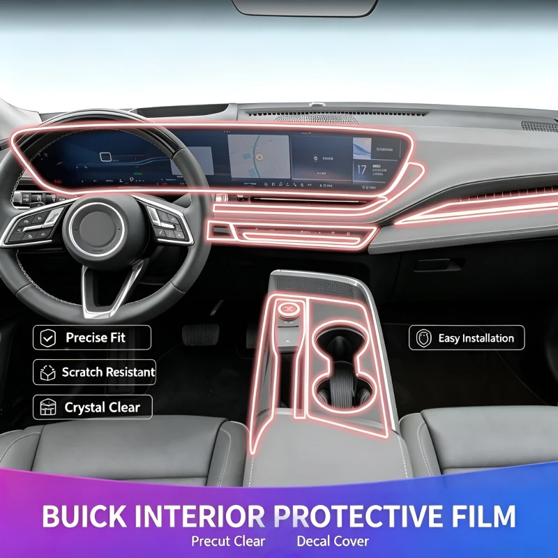 For 23-25 E5 car transparent protective film center console screen car sticker button interior film