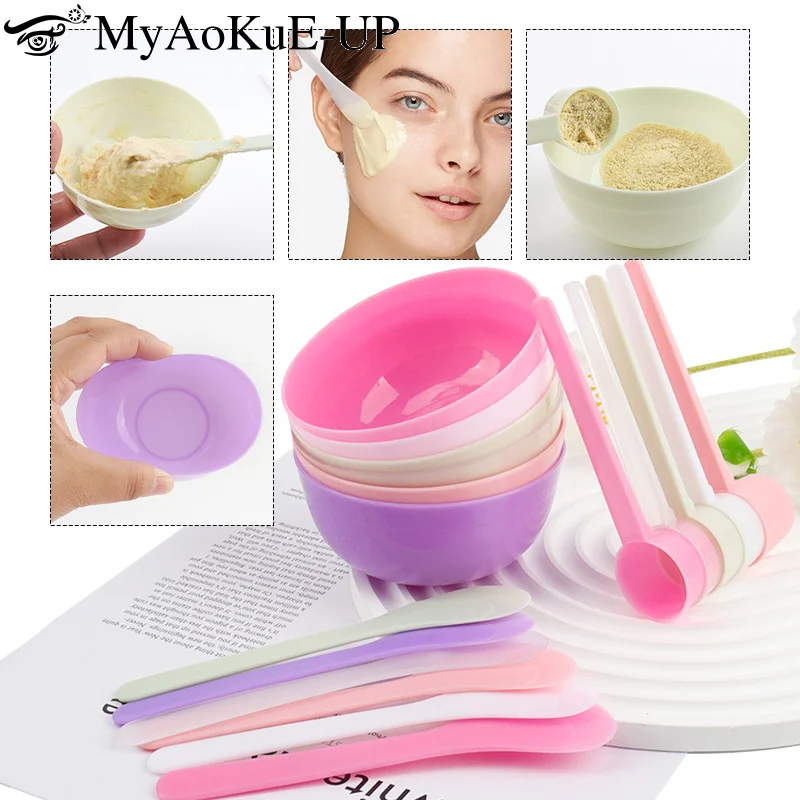 Non-toxic Silicone Mask Mud Essential Oil Bowl Scraper measuring spoon Face Skin Care Tools Convenient Clean Durable Makeup set