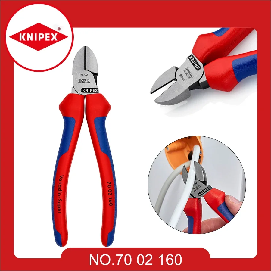 

KNIPEX Comfort Grip Diagonal Cutter Plier 6.3 Inches Induction-Hardened Precise Workmanship Plier Cutter 70 02 160 multi tool