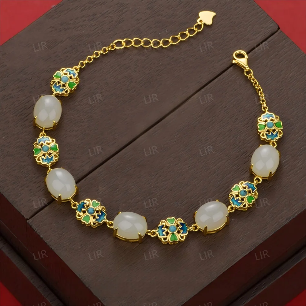 سوار LIR S925 من الفضة الإسترليني الطبيعية من المينا اليشم الهيتي - اختيار المرأة النبيلة |   الراقية الفاخرة |   مجوهرات عصرية أنيقة